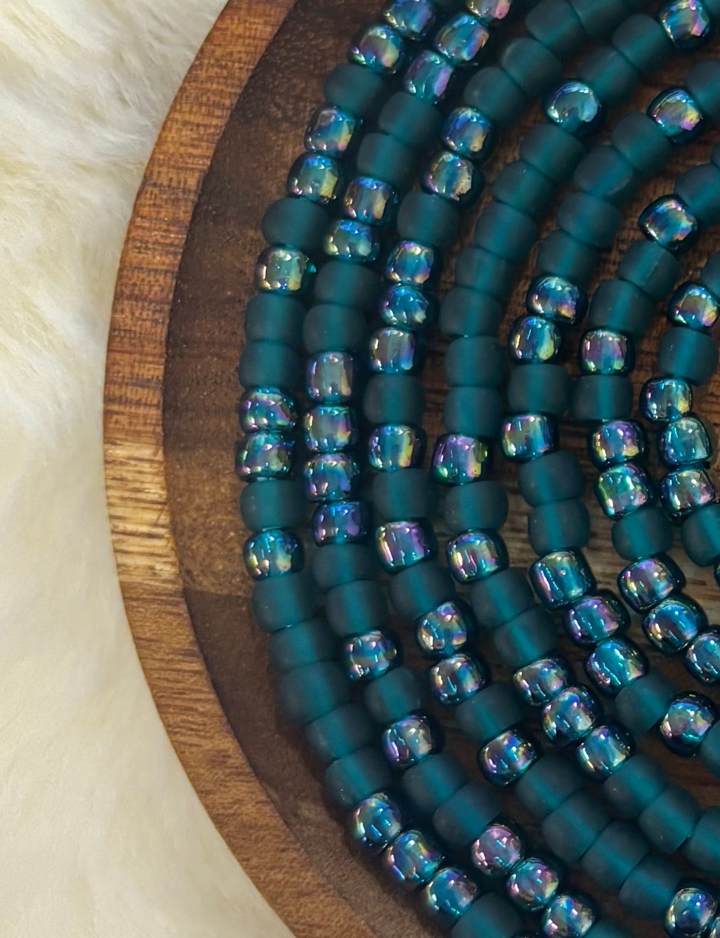 “Waisted By Design handcrafted waist beads in soft airy tones for everyday wear”