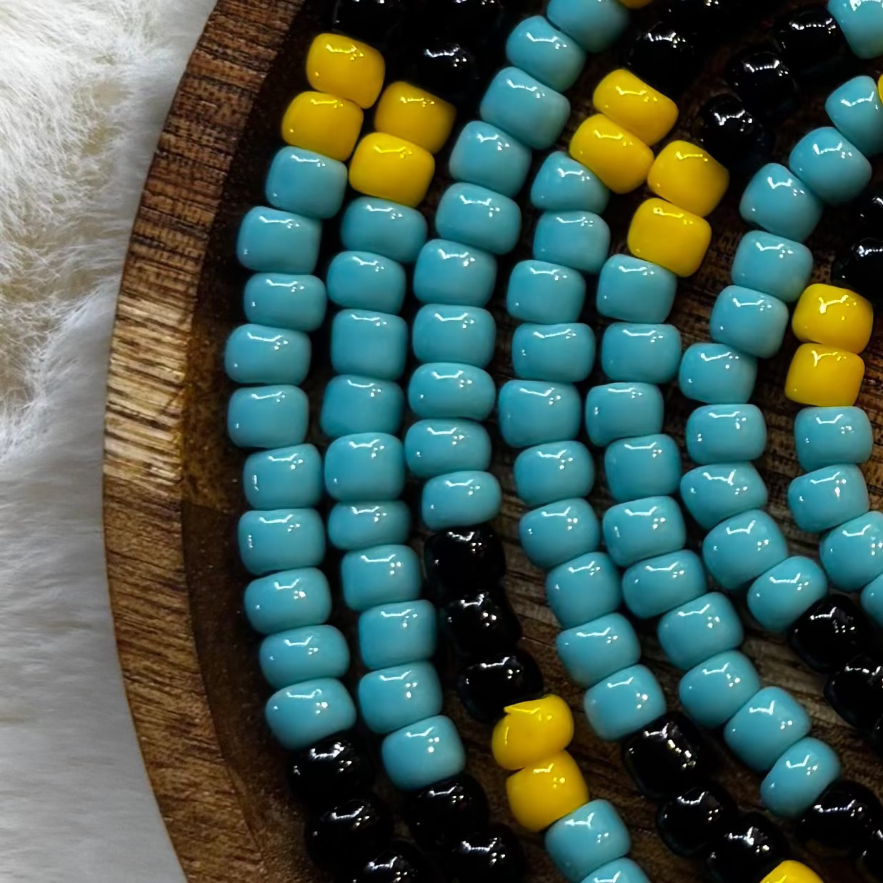 “Bahamas Bae waist bead set with turquoise blue and gold island inspired tones by Waisted By Design”