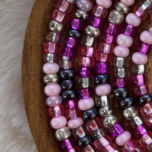 “Tropical inspired waist beads with vibrant island colors by Waisted By Design”