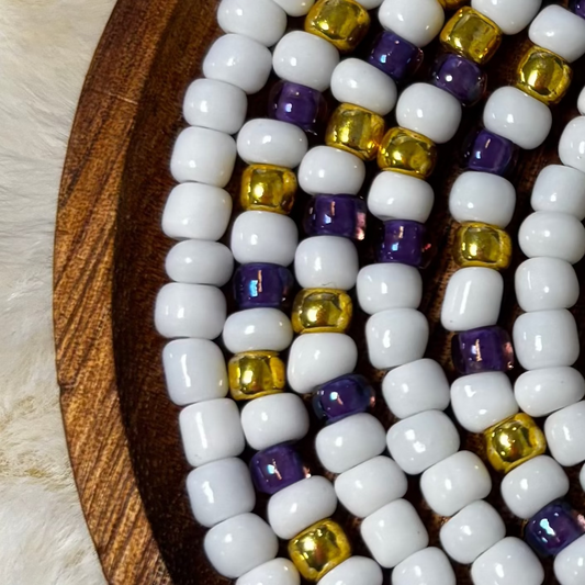 “Elegant luxury waist beads with refined tones by Waisted By Design”