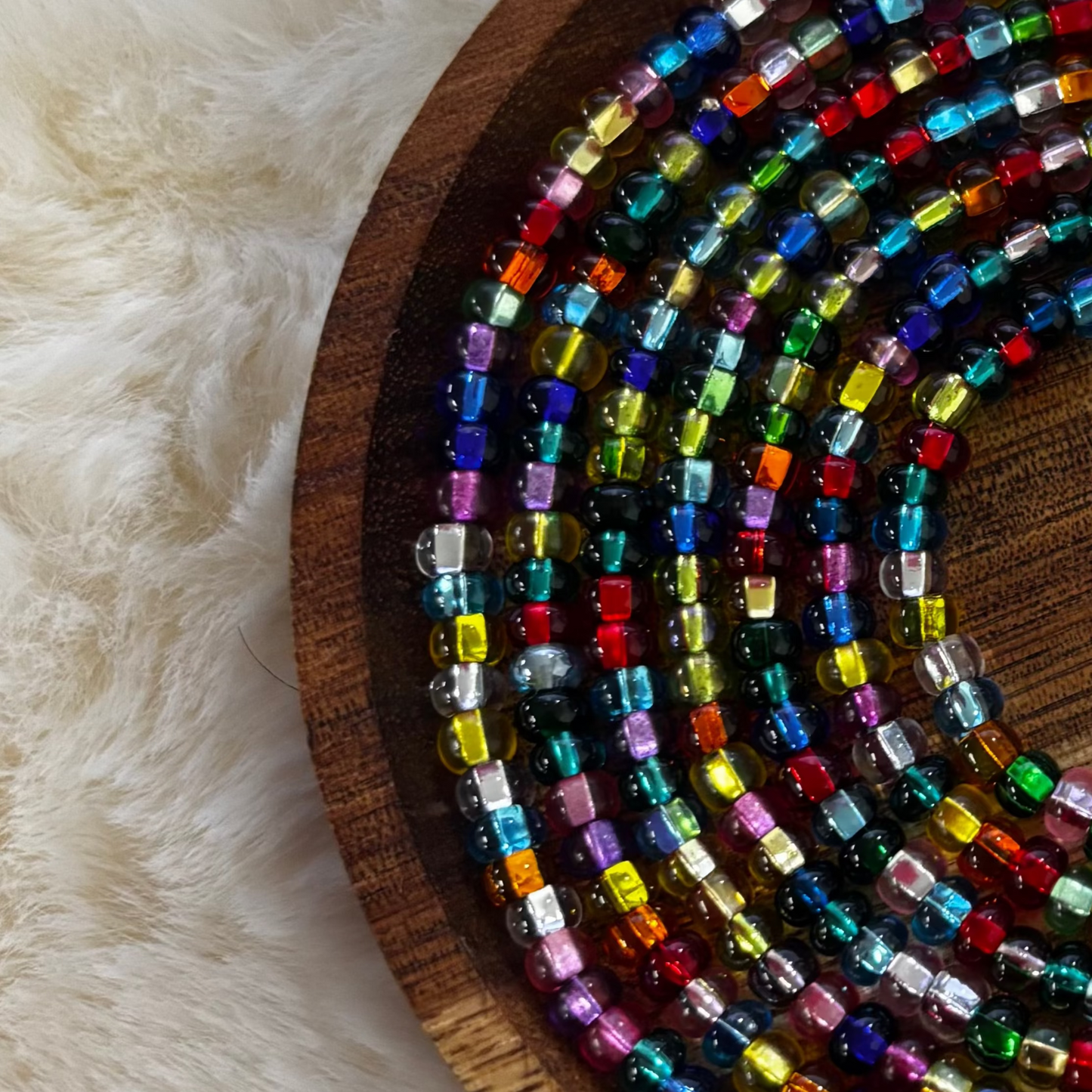 “Bright playful waist beads with candy inspired colors by Waisted By Design”