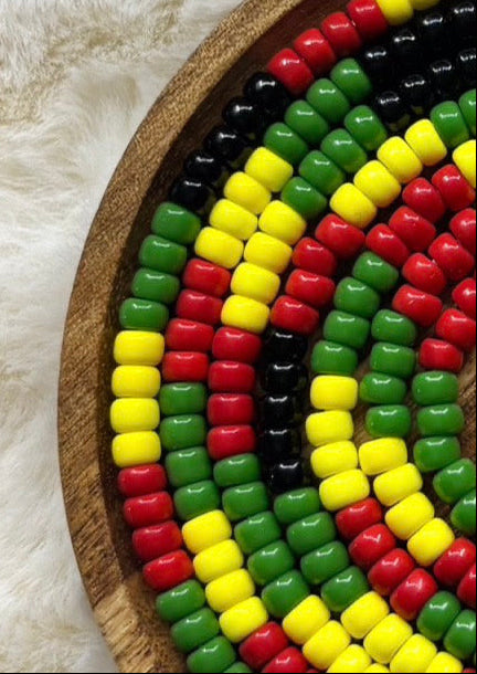 “Legacy waist bead set with rich timeless tones handcrafted by Waisted By Design”